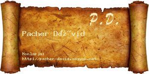 Pacher Dávid névjegykártya