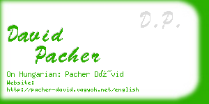 david pacher business card